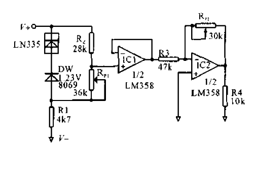 數(shù)字萬用表測溫附加電路