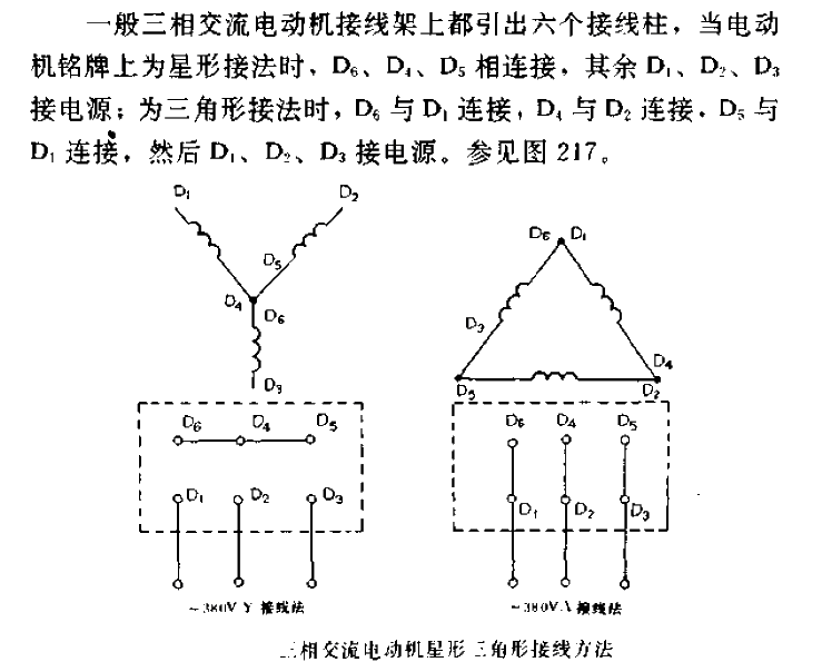 三相交流電動機星形三角形接線方法