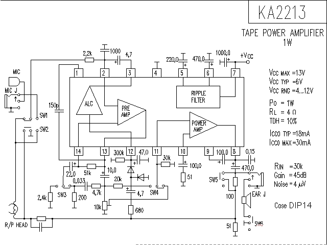 KA2213音響IC電路