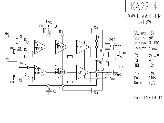KA2214音響IC電路