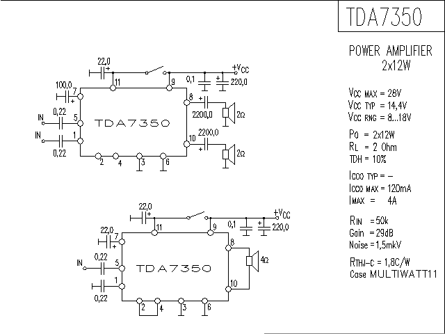 TDA7350 音響IC電路圖