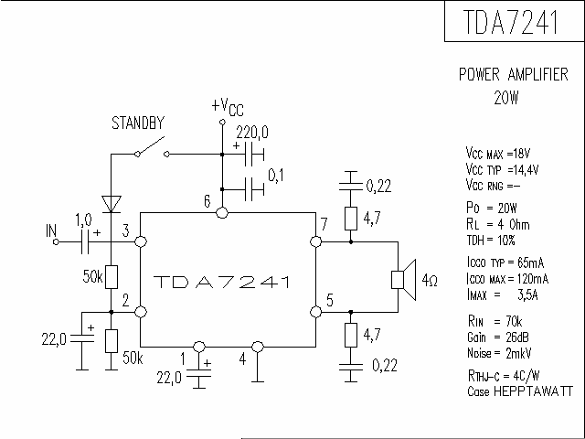 TDA7241 音響IC電路圖