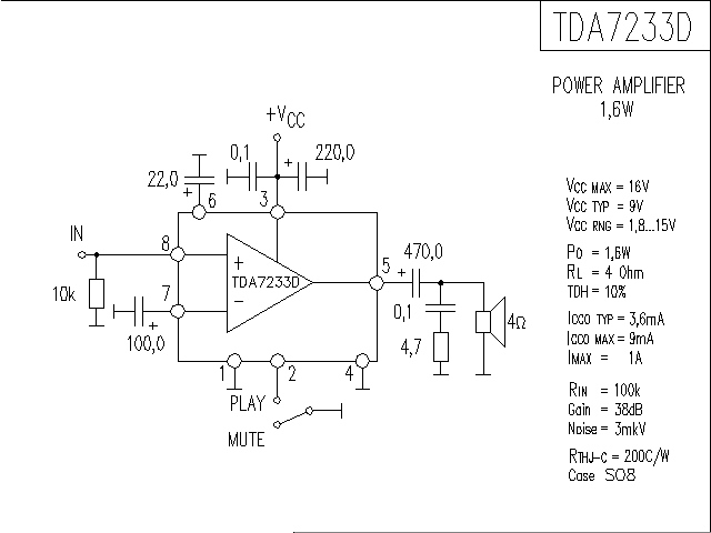 TDA7233D 音響IC電路圖