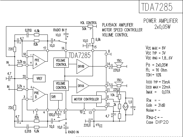 TDA7285 音響IC電路圖