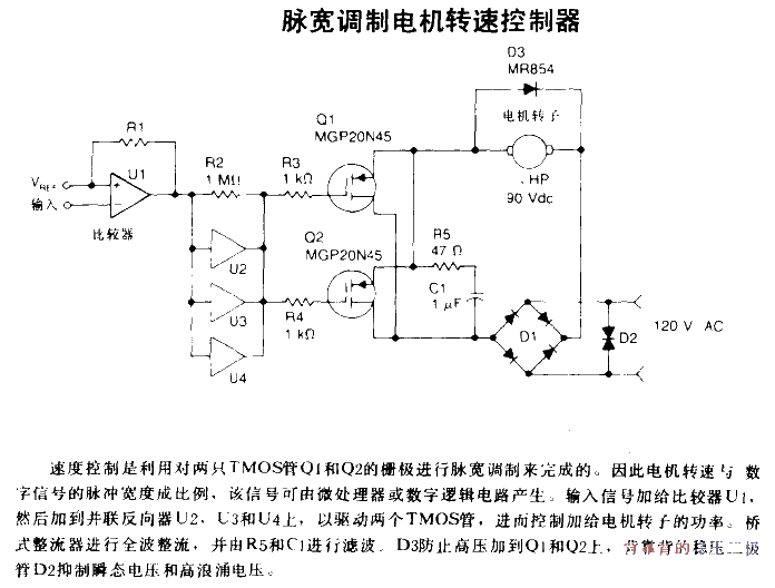 脈寬調制電機轉速控制器