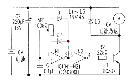 CD40106直流馬達(dá)轉(zhuǎn)速控制器