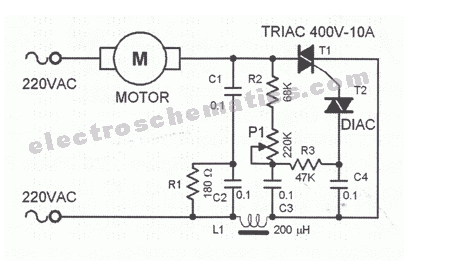 220V AC電機(jī)速度控制器原理圖講解