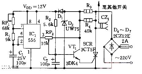 555彩燈電子開關(guān)電路圖