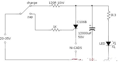 Ni-Cad電池充電器zapper電路