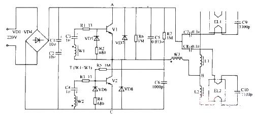 熒光燈電子鎮流器電路圖