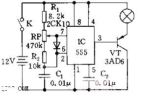 555實用直流無級調光器電路圖