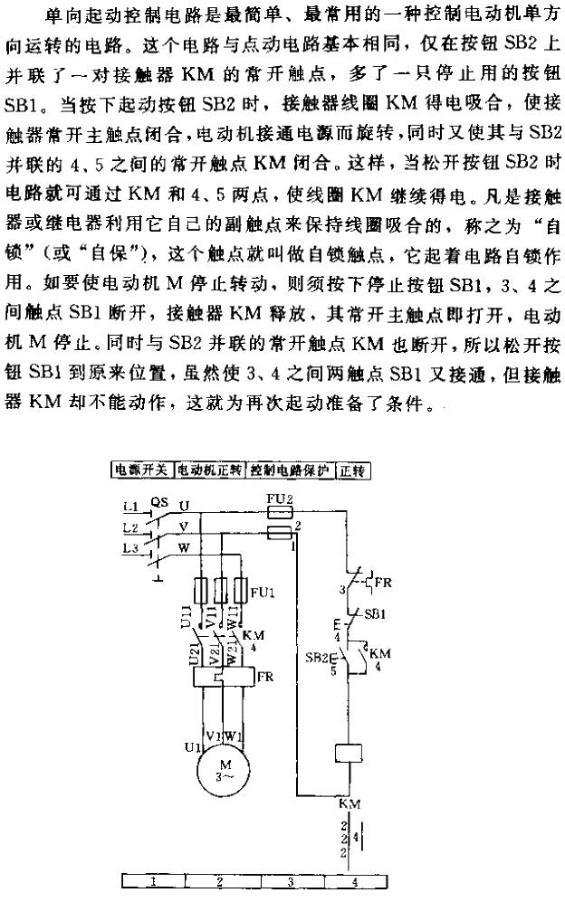 機電控制電動機單向起動的控制電路