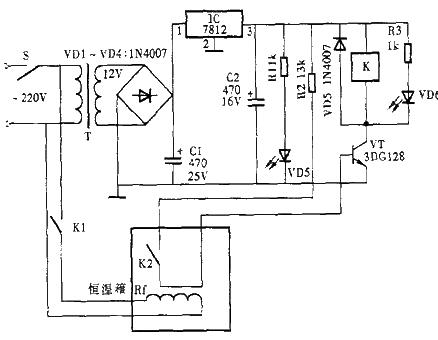 一款自動調節的溫度控制器電路