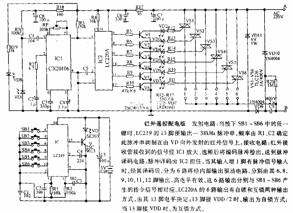 紅外遙控配電板