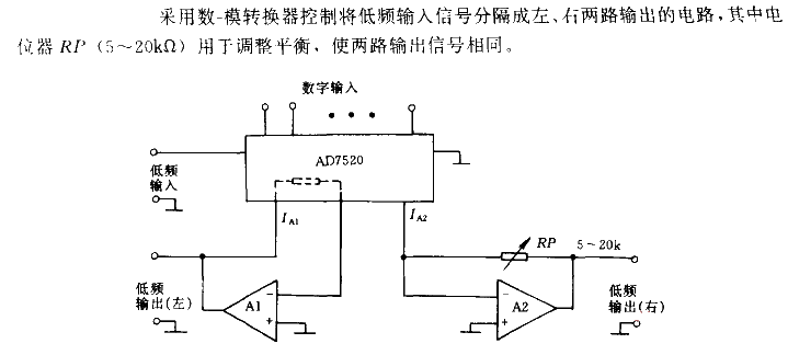 采用AD7520的低頻信號分解電路