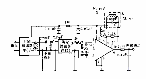 使用單諧振頻率檢測線圈的FM調(diào)諧器電路圖