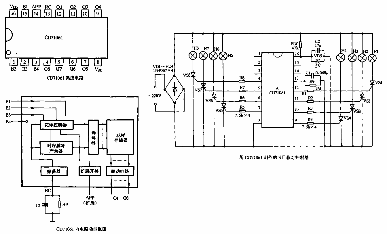 CD71061節(jié)日彩燈專用集成電路