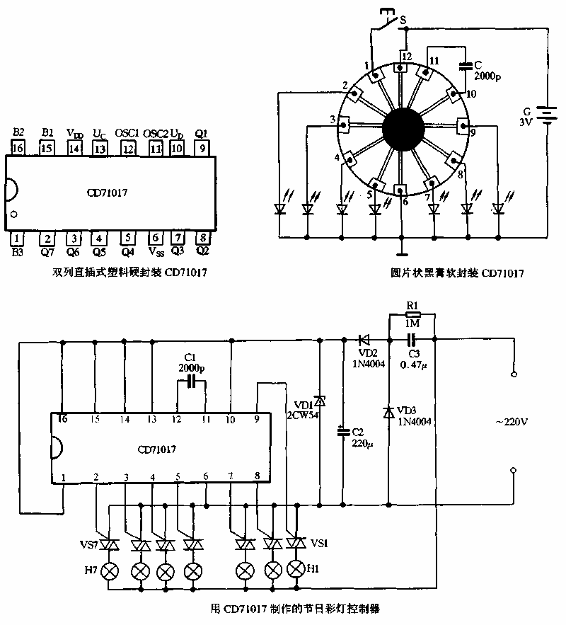 CD71017節(jié)日彩燈專用集成電路
