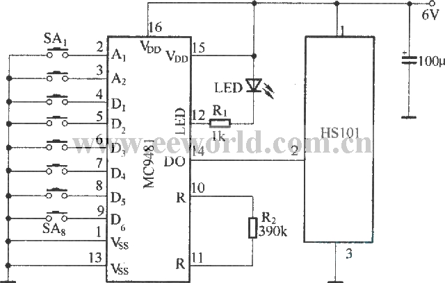 玩具坦克無線電遙控電路(HS101/HS201)