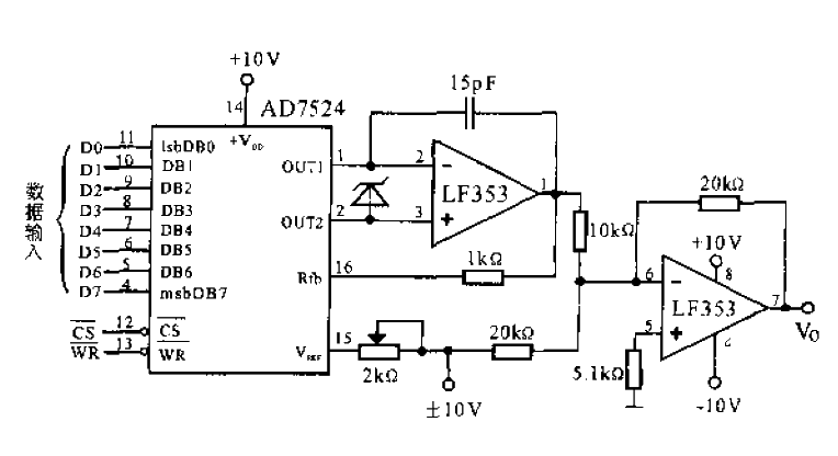 AD7524雙極性應用電路