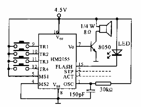3S語音合成IC HM2055典型電路