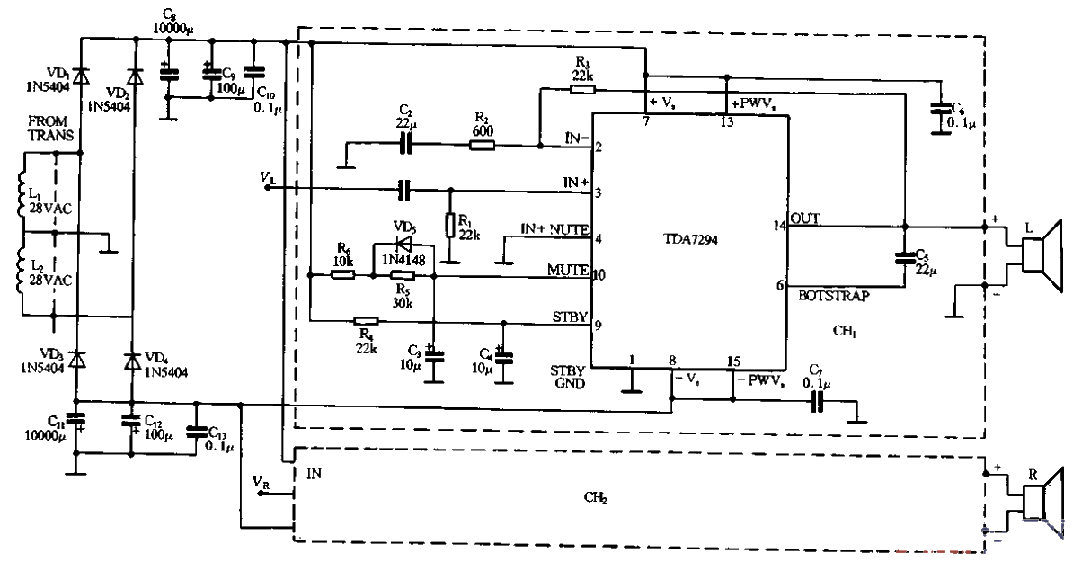 TDA7294的應(yīng)用電路