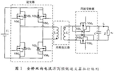 高頻鏈逆變電源的拓撲和原理圖