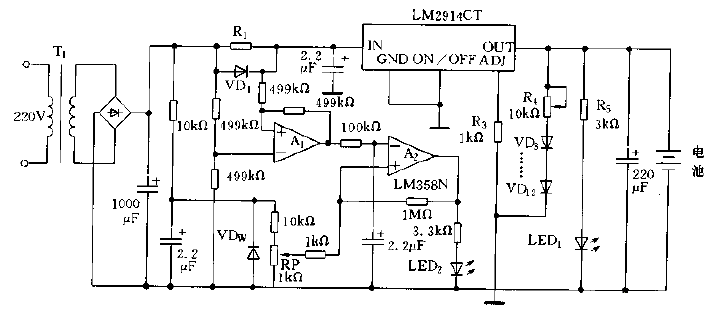 鉛蓄電池充電器電路圖