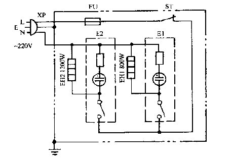 豪峰NDS-20A充油式電暖器電路圖