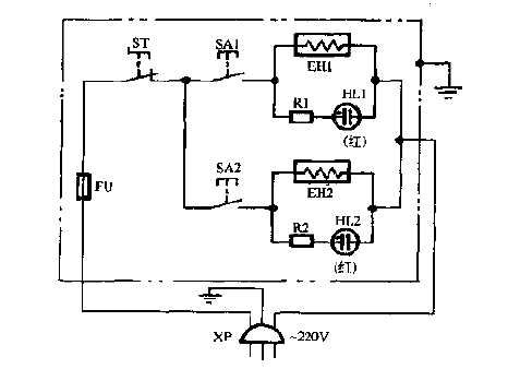 力特DFY-20,DFY-30充油式電暖器電路圖