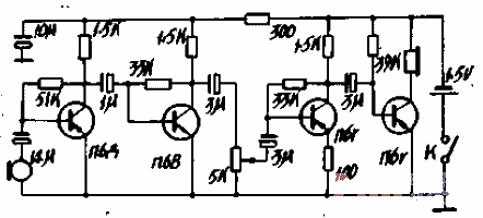 天津4S1型助聽器電路