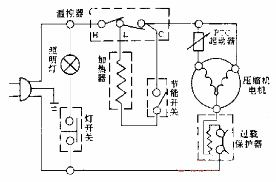 白云牌BCD-180A型電冰箱電路