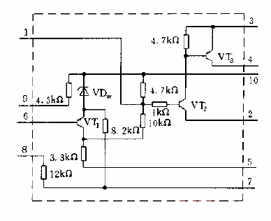 HM114厚膜電路的內(nèi)部電路圖
