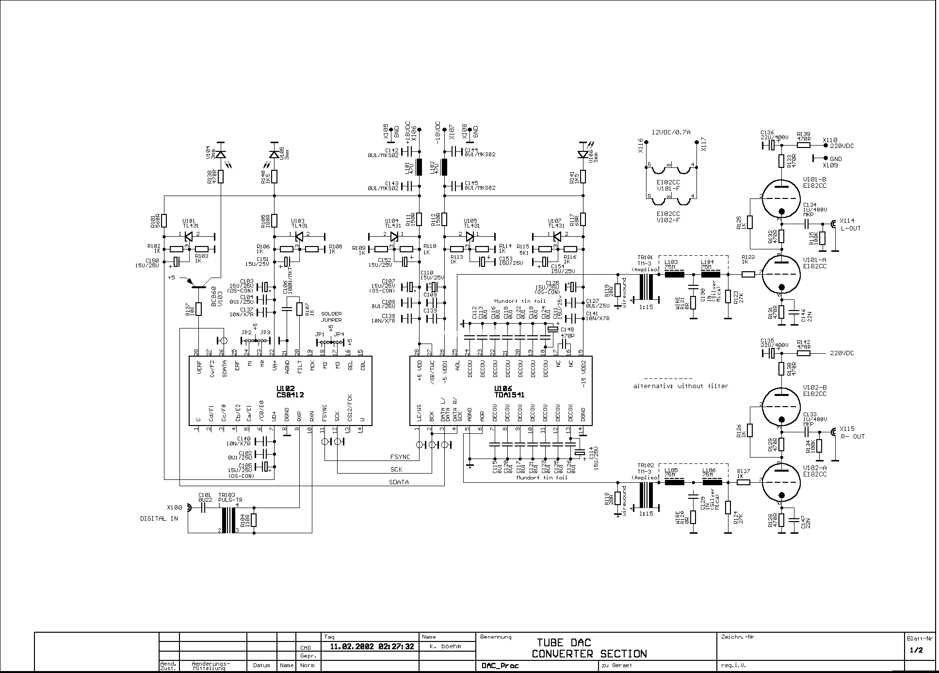 膽機(jī)TDA1541NOS DAC電路圖