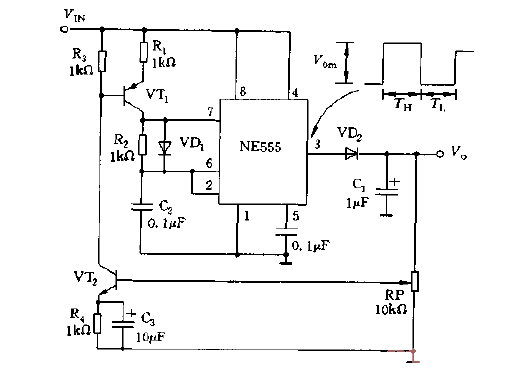 NE555構成的高效脈寬調制穩壓電源電路圖