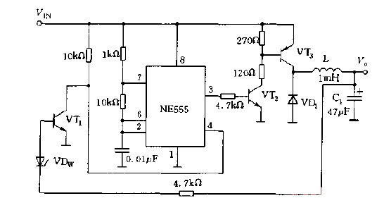 NE555構成的開關式穩壓電源電路圖