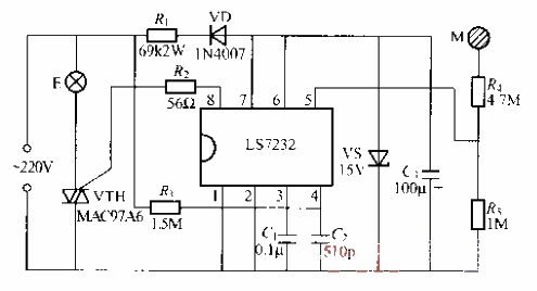 LS7232觸摸式無級調光燈電路