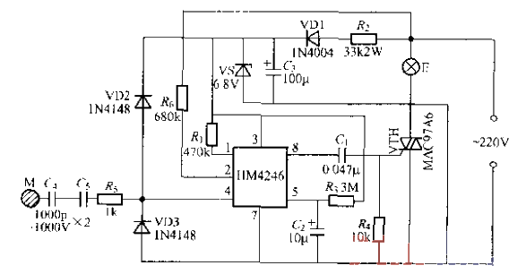 HM4246觸摸式步進調(diào)光燈電路