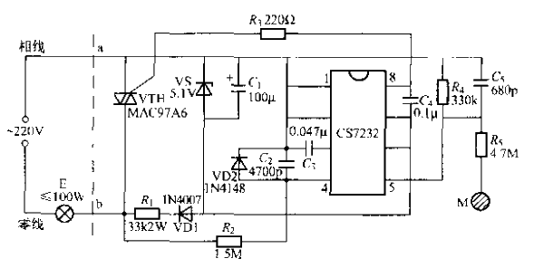 CS7232觸摸式無級調光燈電路（1）