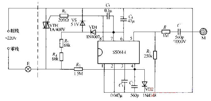 SS0614觸摸式無級調光燈電路
