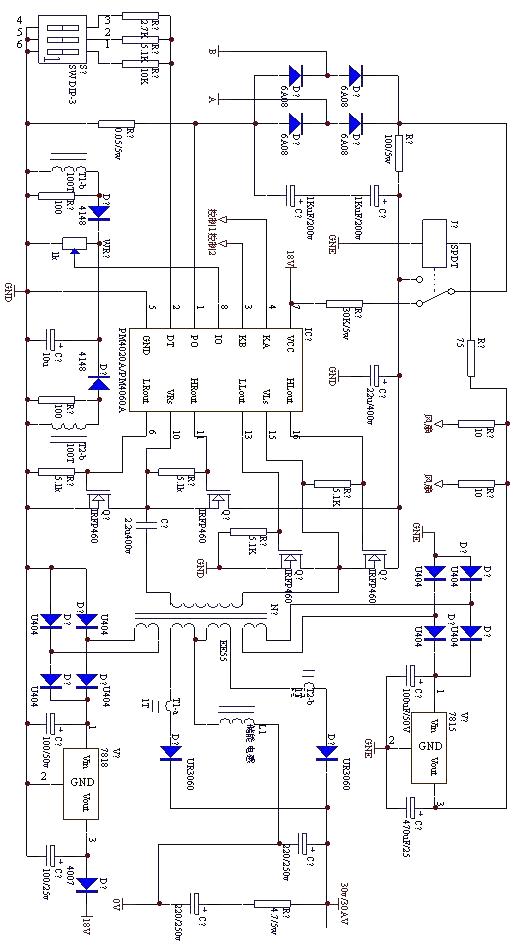 大功率開關電源電路圖（PM4020A）