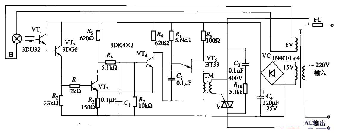 GDK-1型防曝光電控制器電路