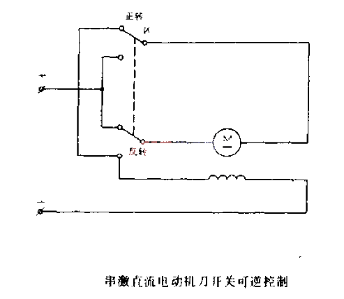 串激直流電動機刀開關可逆控制