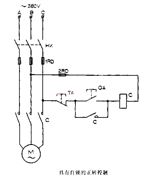 具有自鎖的正轉控制電路圖