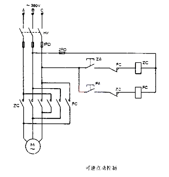 可逆點動控制電路圖